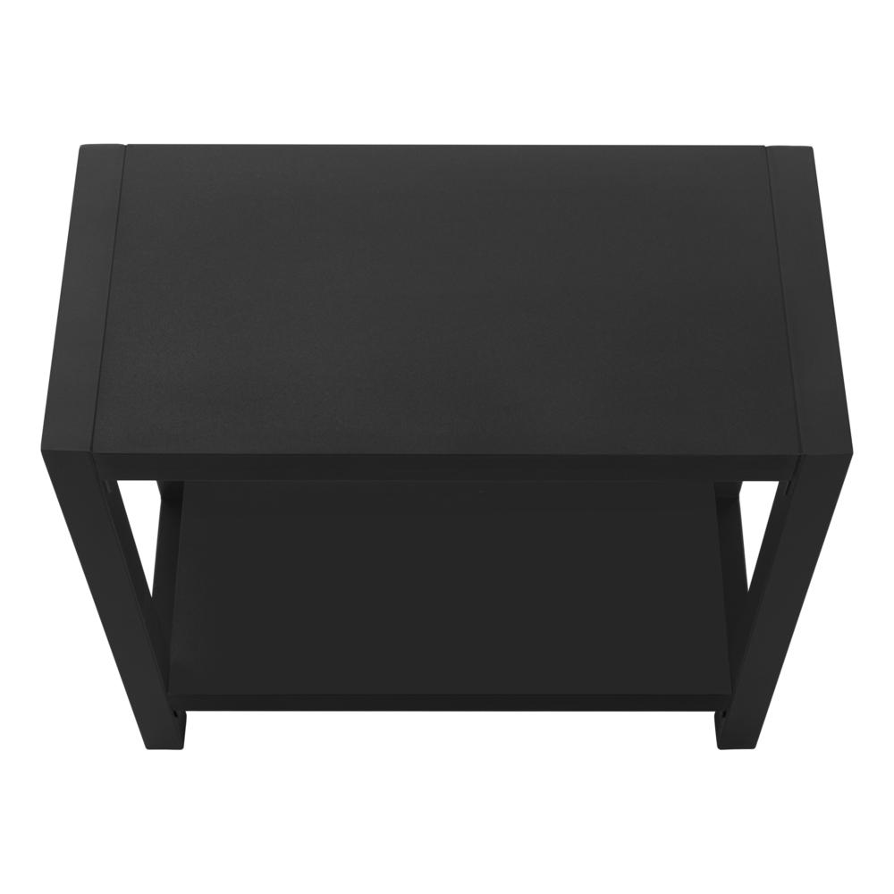 Accent Table, Side, End, Narrow, Small, 2 Tier, Living Room, Bedroom, Black. Picture 5