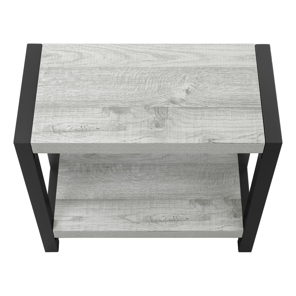 Accent Table, Side, End, Narrow, Small, 2 Tier, Living Room, Bedroom, Grey. Picture 5