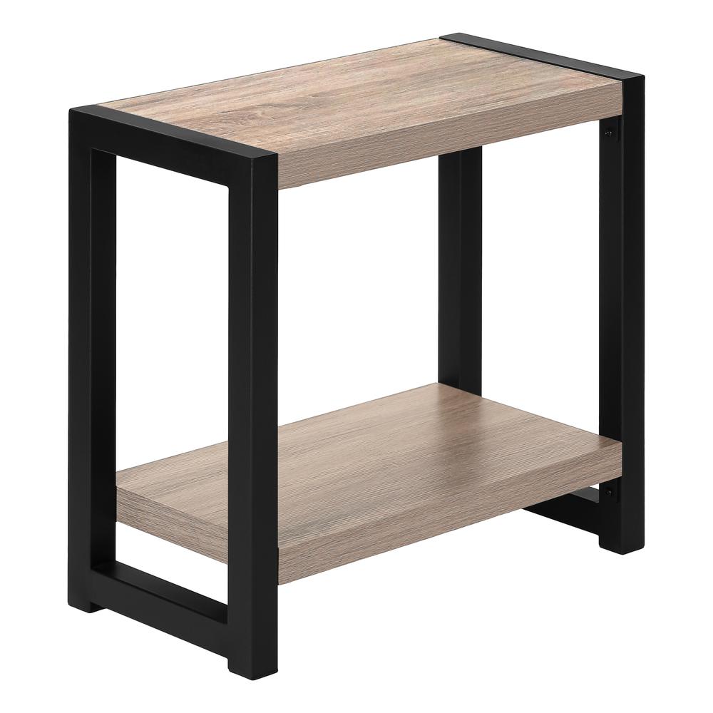 Accent Table, Side, End, Narrow, Small, 2 Tier, Living Room, Bedroom, Brown. Picture 1