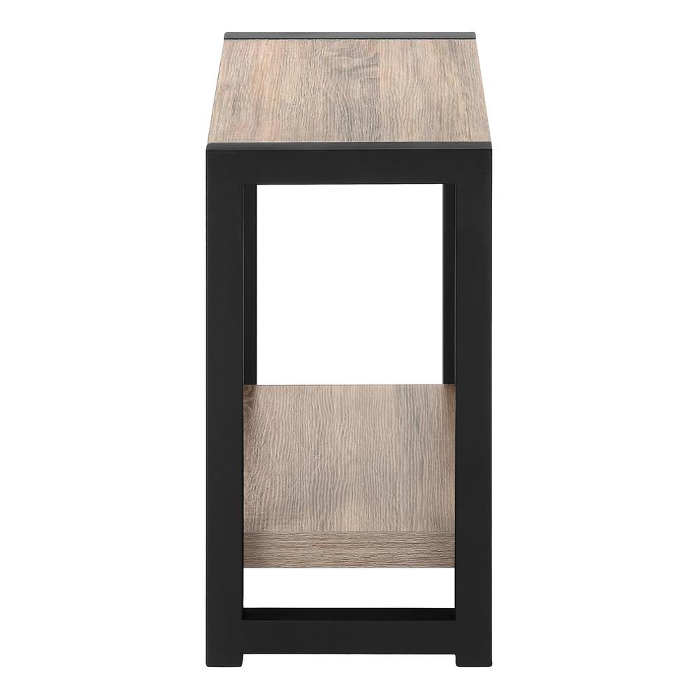 Accent Table, Side, End, Narrow, Small, 2 Tier, Living Room, Bedroom, Brown. Picture 3