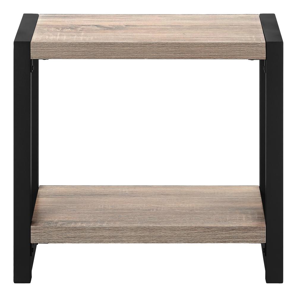 Accent Table, Side, End, Narrow, Small, 2 Tier, Living Room, Bedroom, Brown. Picture 4