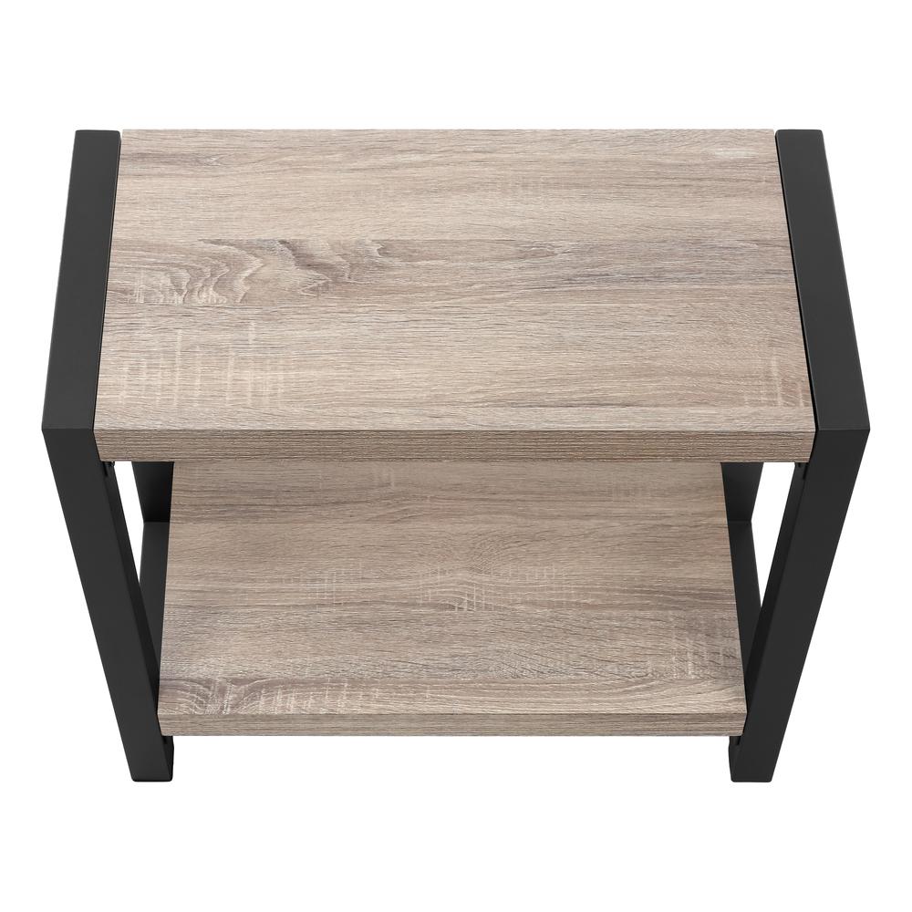 Accent Table, Side, End, Narrow, Small, 2 Tier, Living Room, Bedroom, Brown. Picture 5