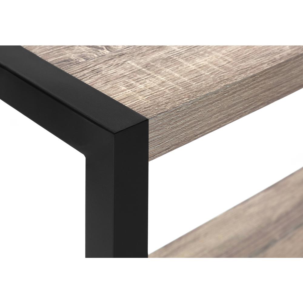 Accent Table, Side, End, Narrow, Small, 2 Tier, Living Room, Bedroom, Brown. Picture 6