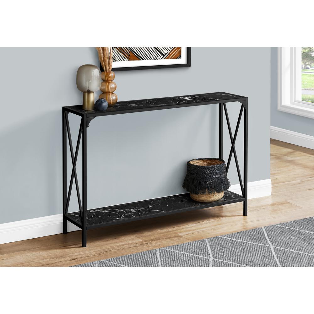 Accent Table, Console, Entryway, Narrow, Sofa, Living Room, Bedroom, Black. Picture 3