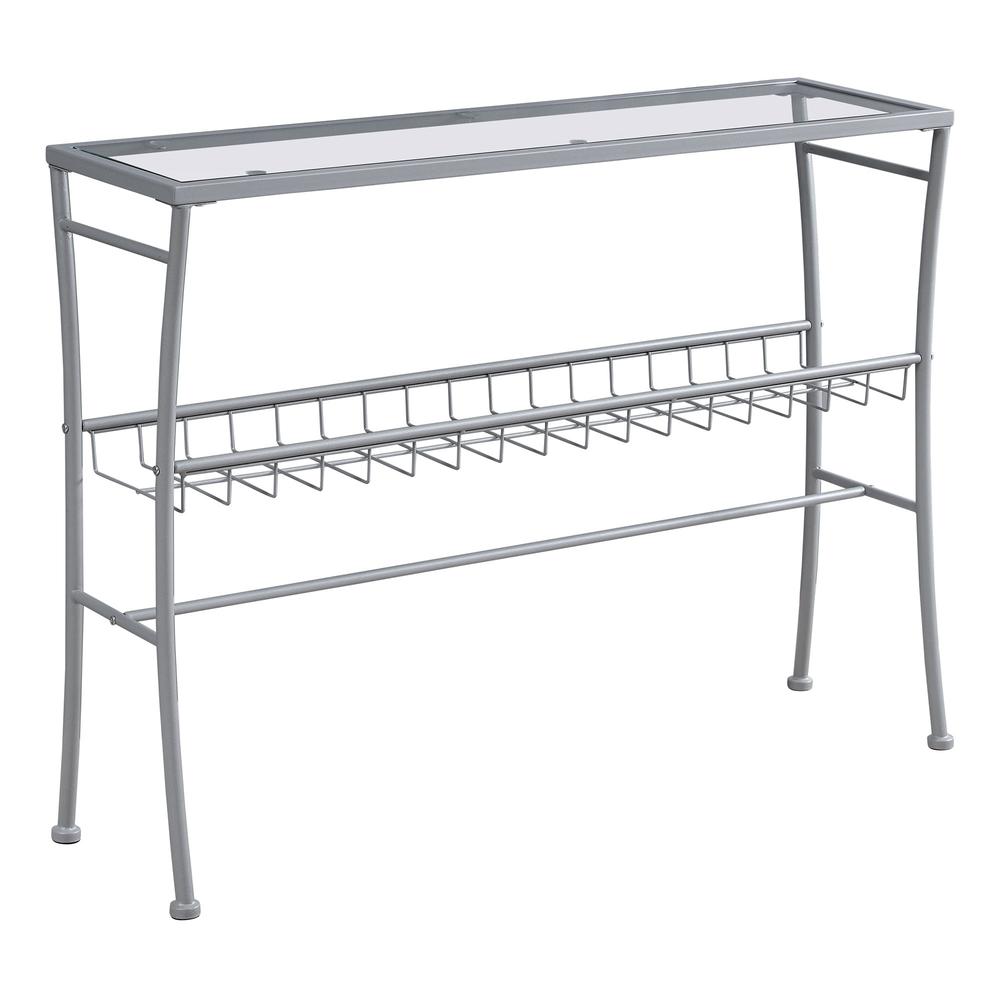 Accent Table, Console, Entryway, Narrow, Sofa, Living Room, Bedroom, Clear. Picture 1