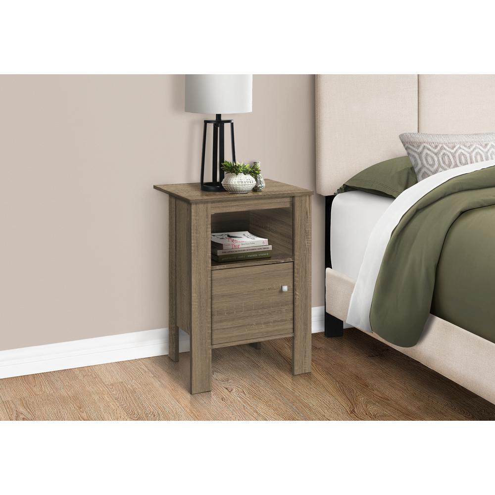 Accent Table, Side, End, Nightstand, Lamp, Storage, Living Room, Bedroom, Brown. Picture 3