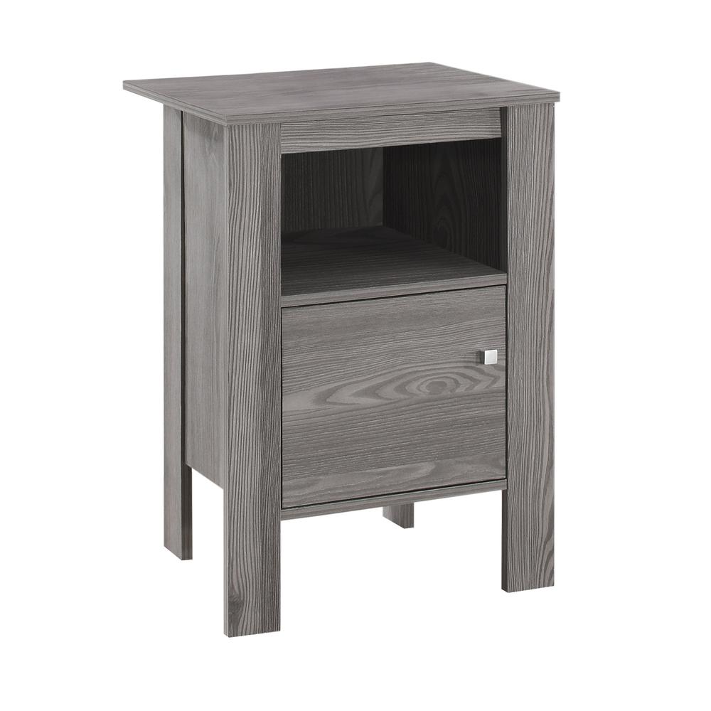 Accent Table, Side, End, Nightstand, Lamp, Storage, Living Room, Bedroom, Grey. Picture 1