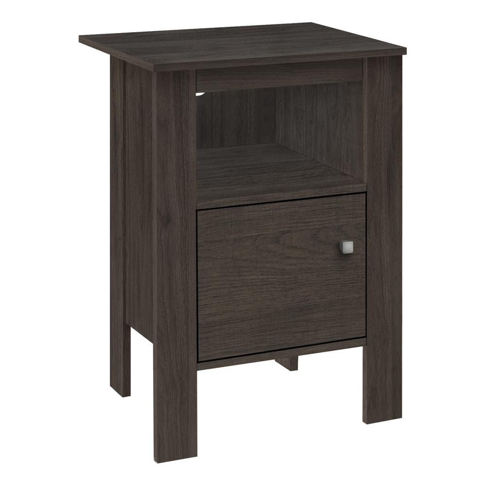 Accent Table, Side, End, Nightstand, Lamp, Storage, Living Room, Bedroom, Brown. Picture 1