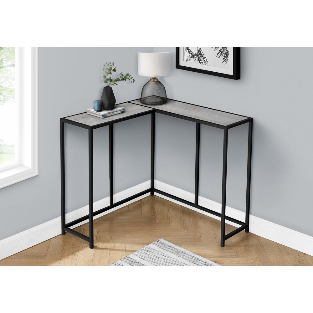 Accent Table, Console, Entryway, Narrow, Corner, Living Room, Bedroom, Grey. Picture 3