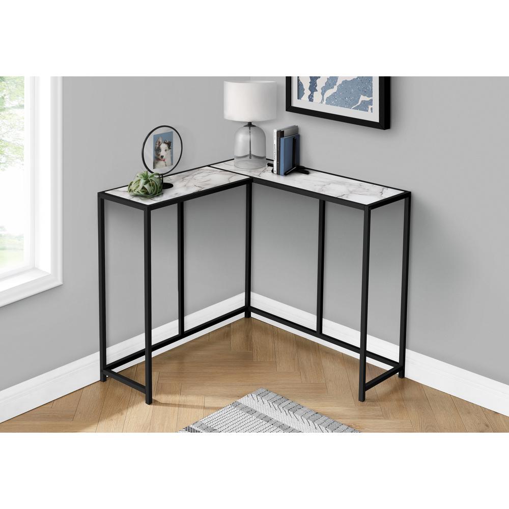 Accent Table, Console, Entryway, Narrow, Corner, Living Room, Bedroom, White. Picture 3
