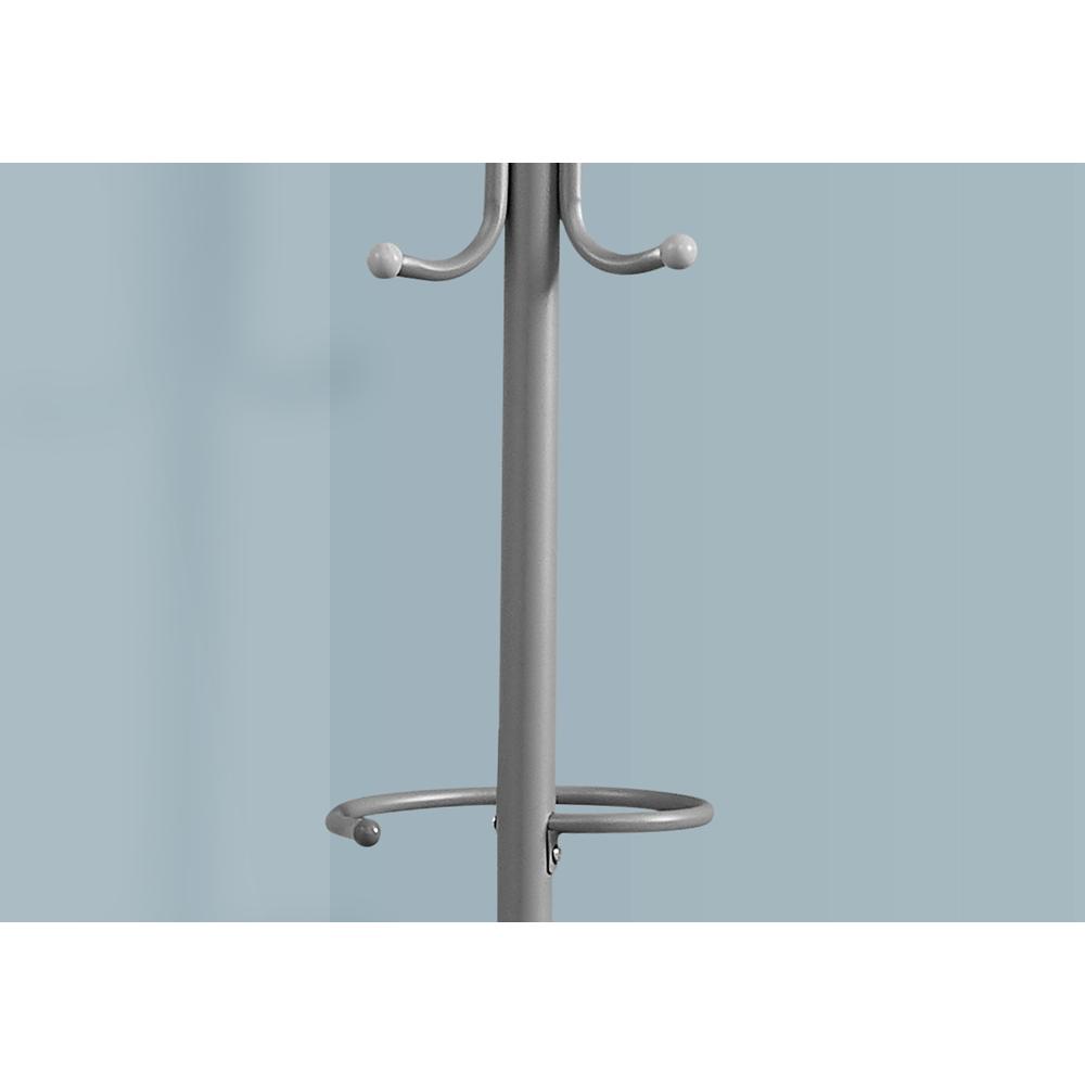Coat Rack, Hall Tree, Free Standing, Hanging Bar, 6 Hooks, Entryway, 68H. Picture 3