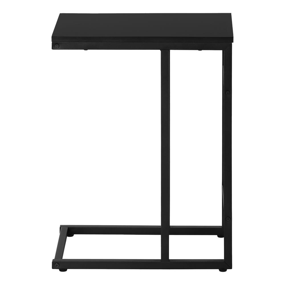 Accent Table, C-shaped, End, Side, Snack, Living Room, Bedroom, Black Laminate. Picture 3