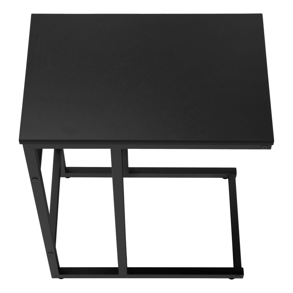 Accent Table, C-shaped, End, Side, Snack, Living Room, Bedroom, Black Laminate. Picture 5
