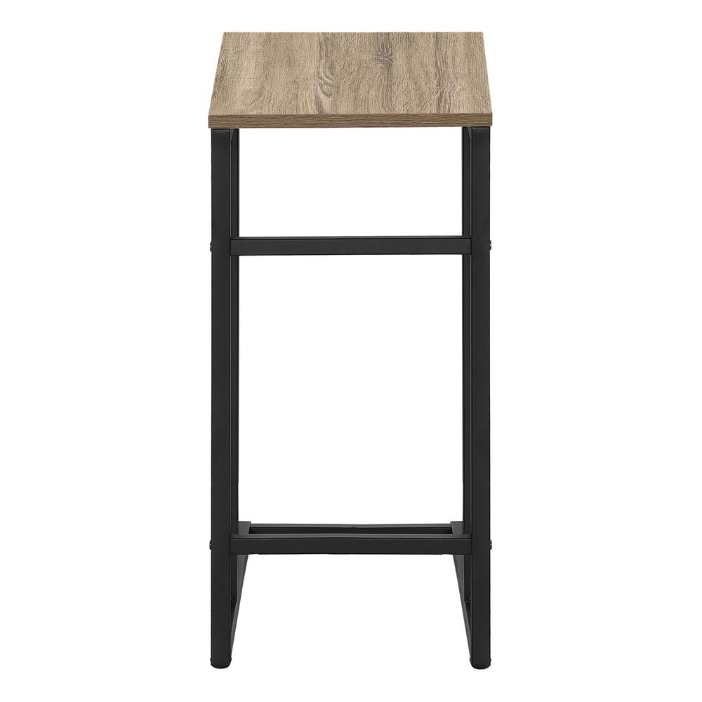 Accent Table, C-shaped, End, Side, Snack, Living Room, Bedroom, Brown Laminate. Picture 4
