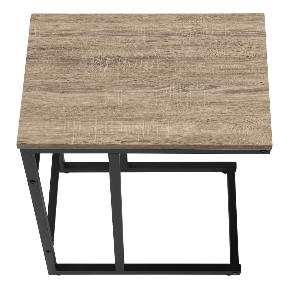 Accent Table, C-shaped, End, Side, Snack, Living Room, Bedroom, Brown Laminate. Picture 5