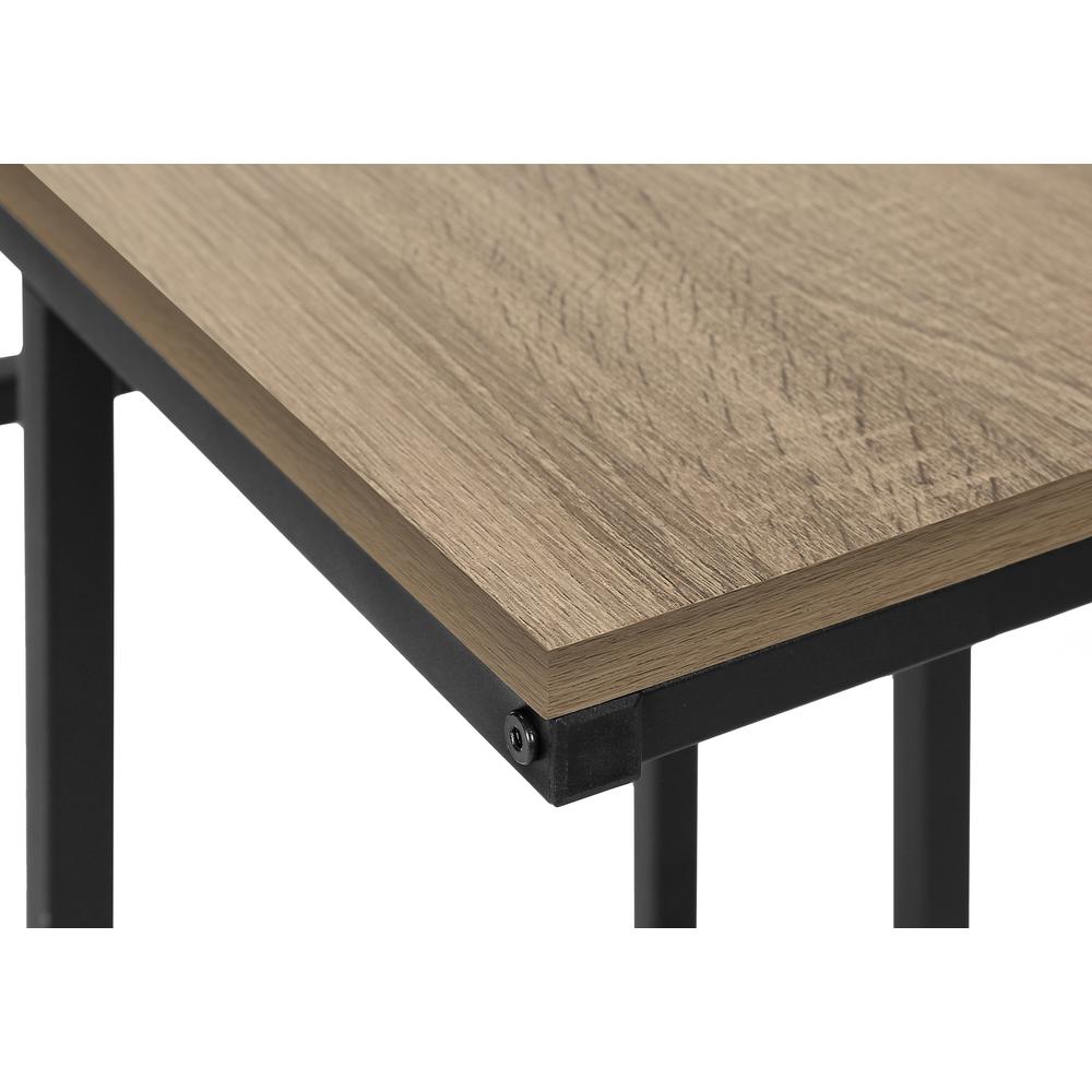 Accent Table, C-shaped, End, Side, Snack, Living Room, Bedroom, Brown Laminate. Picture 6