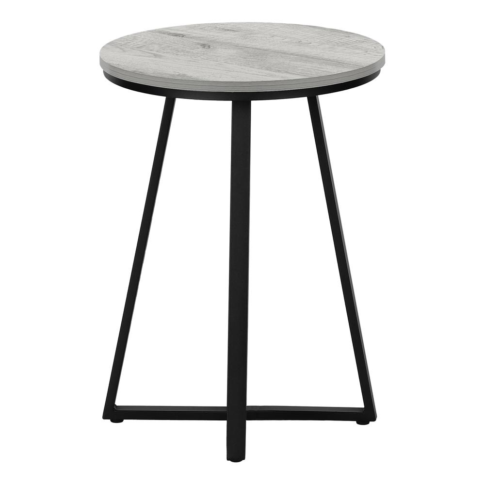 Accent Table, Side, Round, End, Nightstand, Lamp, Living Room, Bedroom, Grey. Picture 2