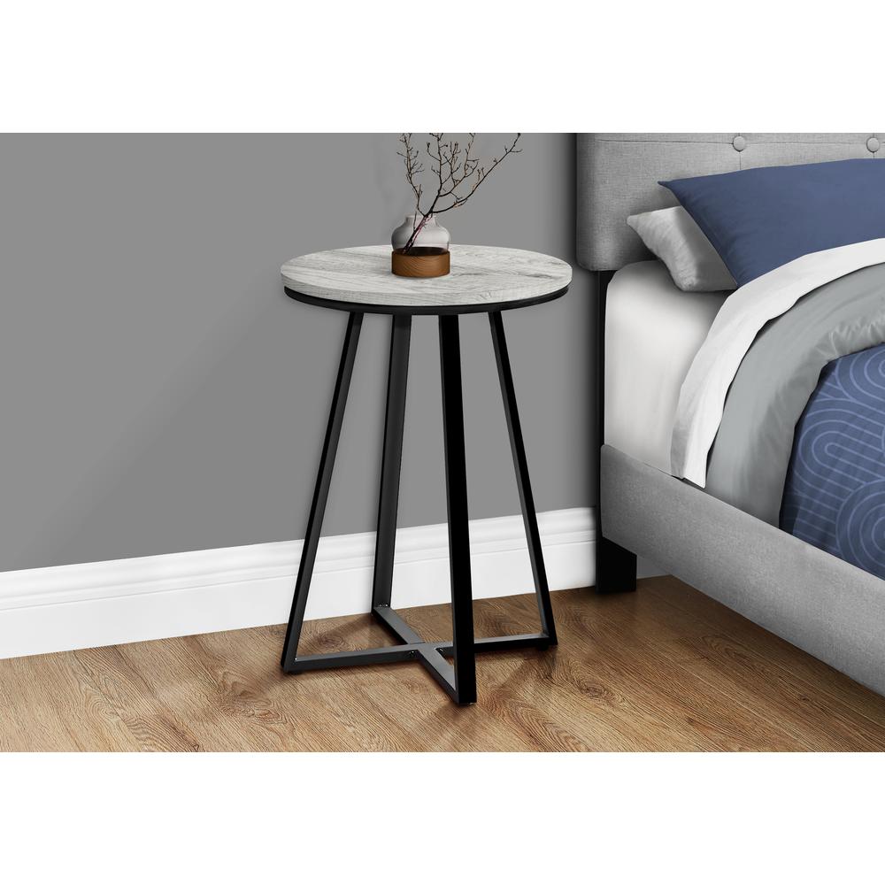 Accent Table, Side, Round, End, Nightstand, Lamp, Living Room, Bedroom, Grey. Picture 9