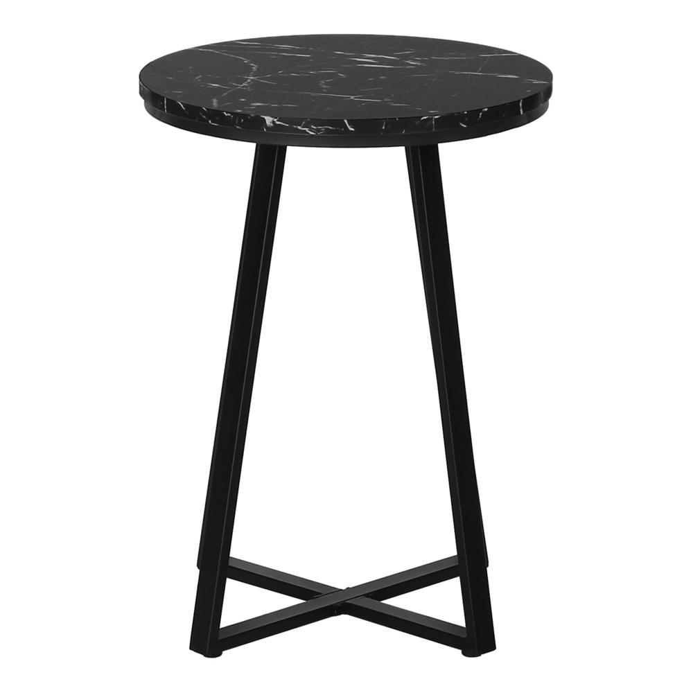 Accent Table, Side, Round, End, Nightstand, Lamp, Living Room, Bedroom, Black. Picture 1