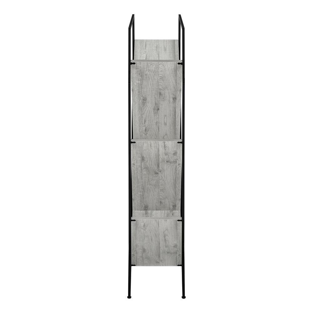 Bookshelf, Bookcase, Etagere, 3 Tier, 60H, Office, Bedroom, Grey Laminate. Picture 3