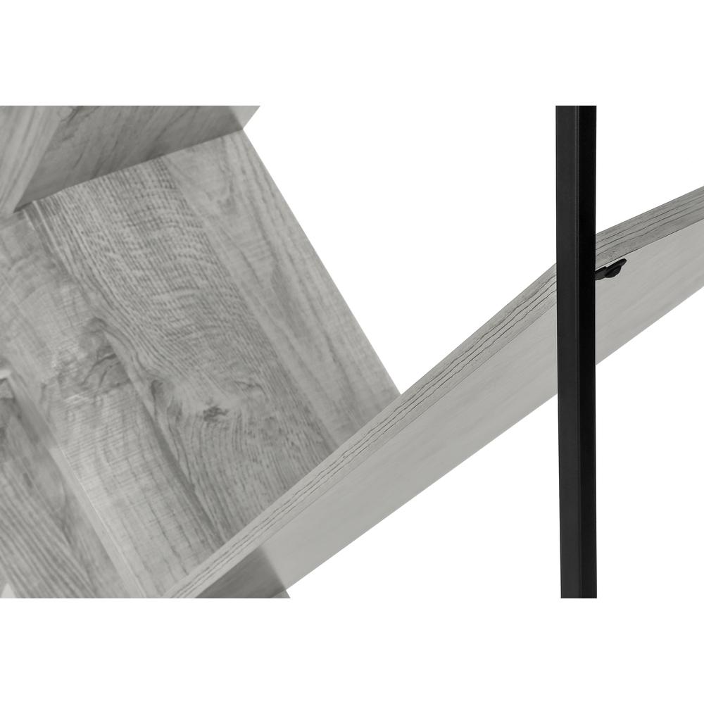 Bookshelf, Bookcase, Etagere, 3 Tier, 60H, Office, Bedroom, Grey Laminate. Picture 7