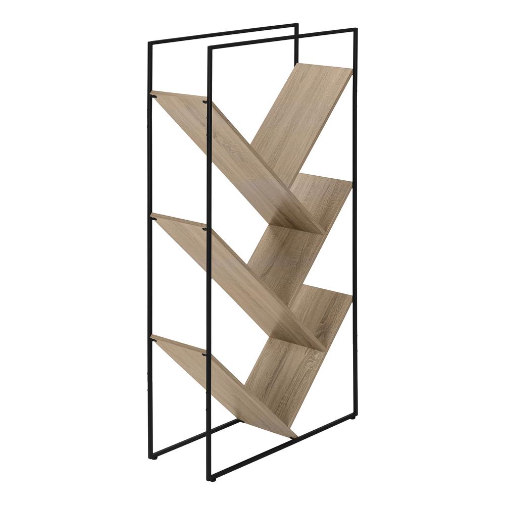 Bookshelf, Bookcase, Etagere, 3 Tier, 60H, Office, Bedroom, Brown Laminate. Picture 1