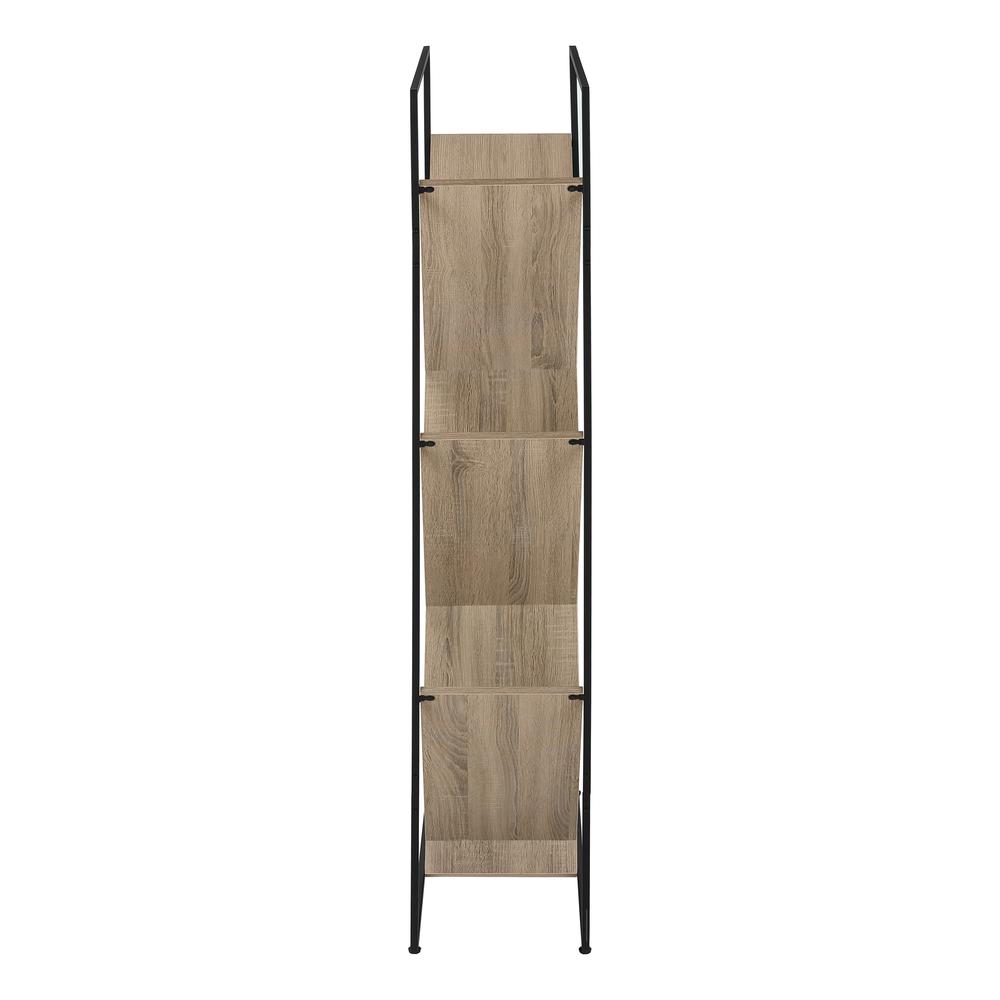 Bookshelf, Bookcase, Etagere, 3 Tier, 60H, Office, Bedroom, Brown Laminate. Picture 3