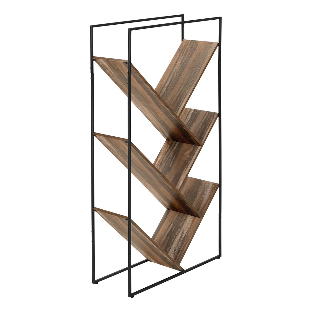 Bookshelf, Bookcase, Etagere, 3 Tier, 60H, Office, Bedroom, Black Laminate. Picture 1