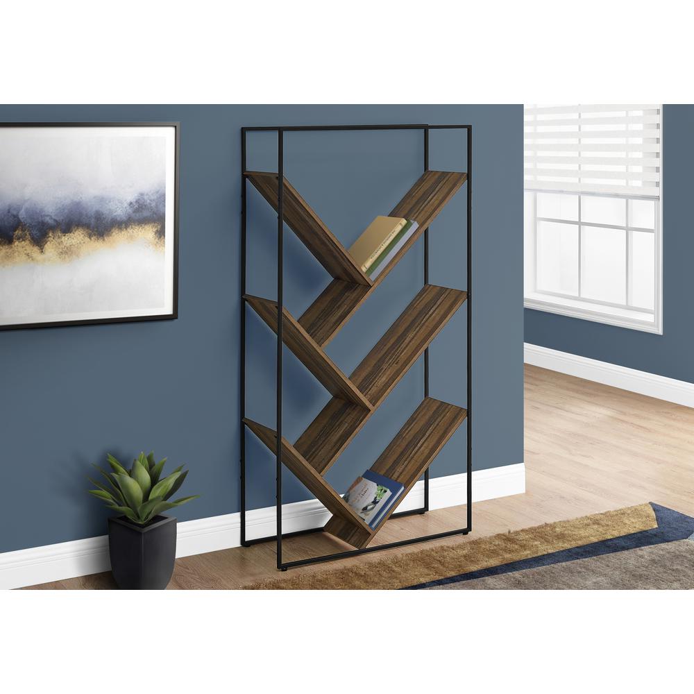 Bookshelf, Bookcase, Etagere, 3 Tier, 60H, Office, Bedroom, Black Laminate. Picture 10