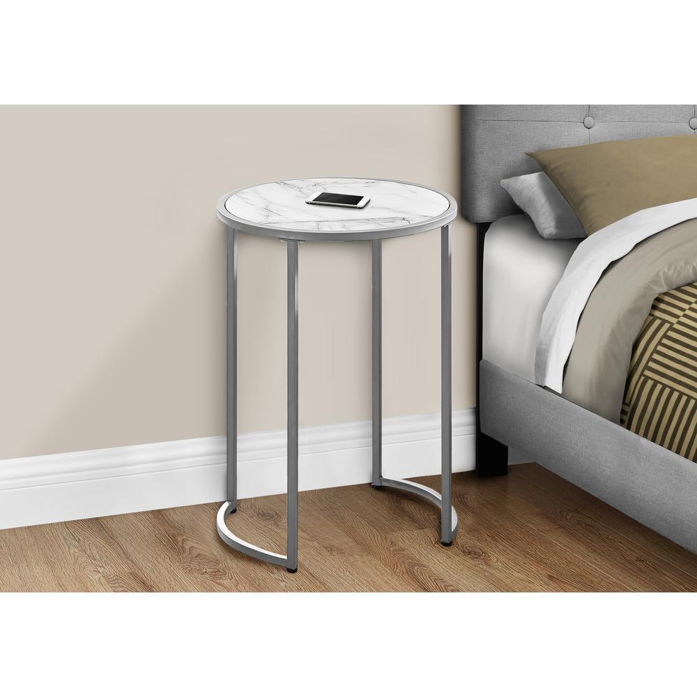 Accent Table, Side, Round, End, Nightstand, Lamp, Living Room, Bedroom. Picture 9