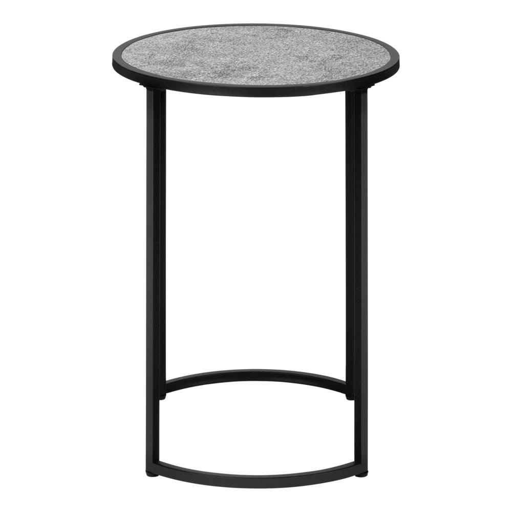 Accent Table, Side, Round, End, Nightstand, Lamp, Living Room, Bedroom, Grey. Picture 2