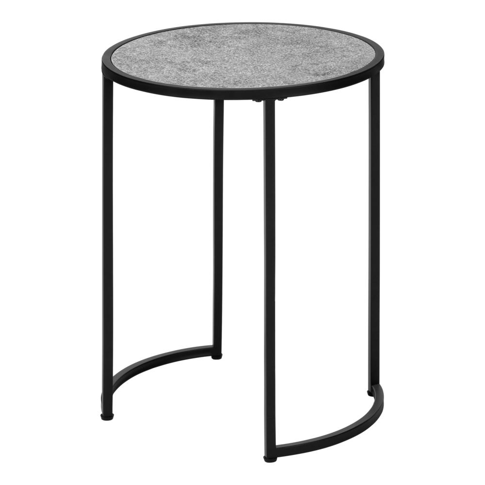 Accent Table, Side, Round, End, Nightstand, Lamp, Living Room, Bedroom, Grey. Picture 4