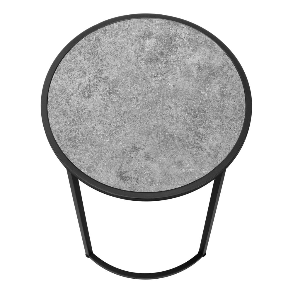 Accent Table, Side, Round, End, Nightstand, Lamp, Living Room, Bedroom, Grey. Picture 5