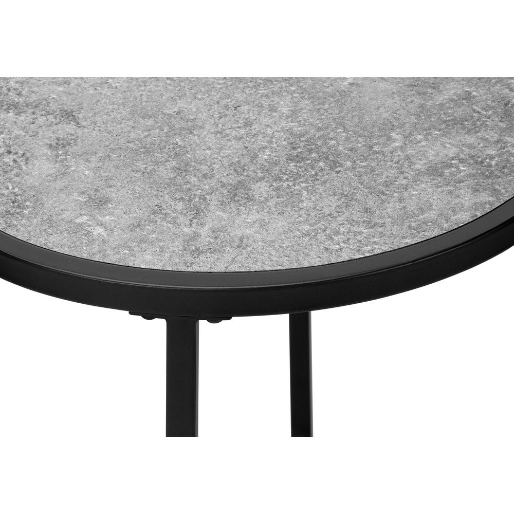 Accent Table, Side, Round, End, Nightstand, Lamp, Living Room, Bedroom, Grey. Picture 6