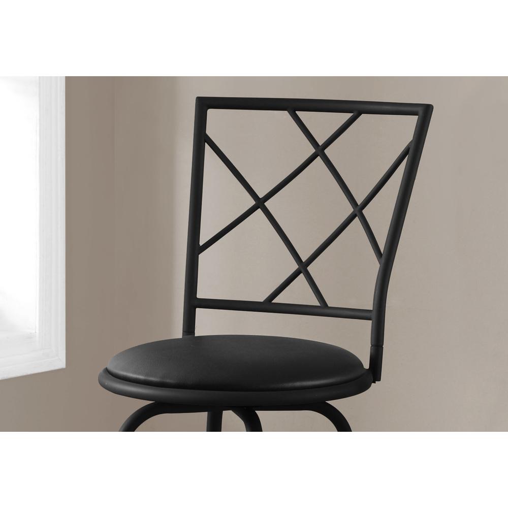 Bar Stool, Set Of 2, Swivel, Bar Height, Black. Picture 3