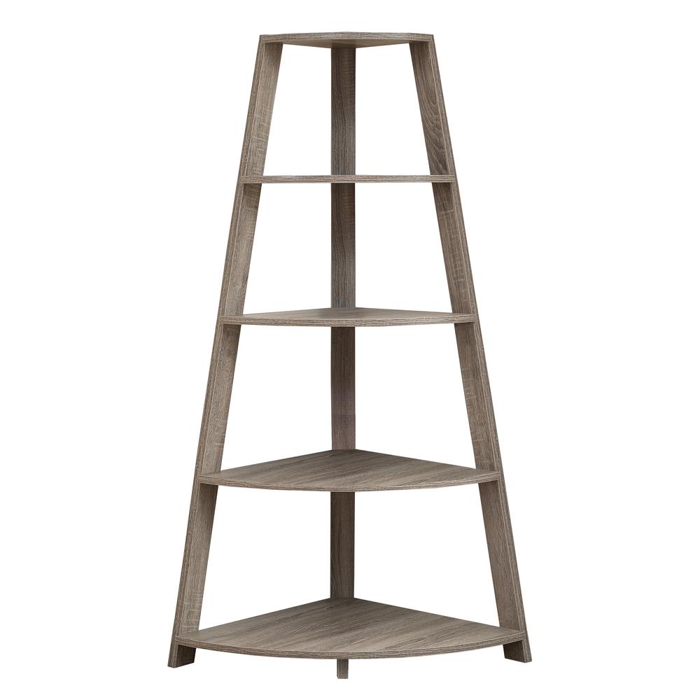 Bookshelf, Bookcase, Etagere, Corner, 4 Tier, 60H, Office, Bedroom. Picture 1