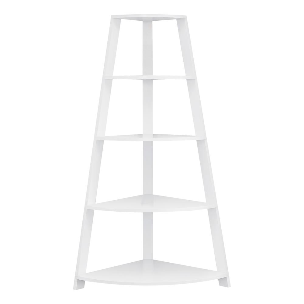 Bookshelf, Bookcase, Etagere, Corner, 4 Tier, 60H, Office, Bedroom. Picture 1