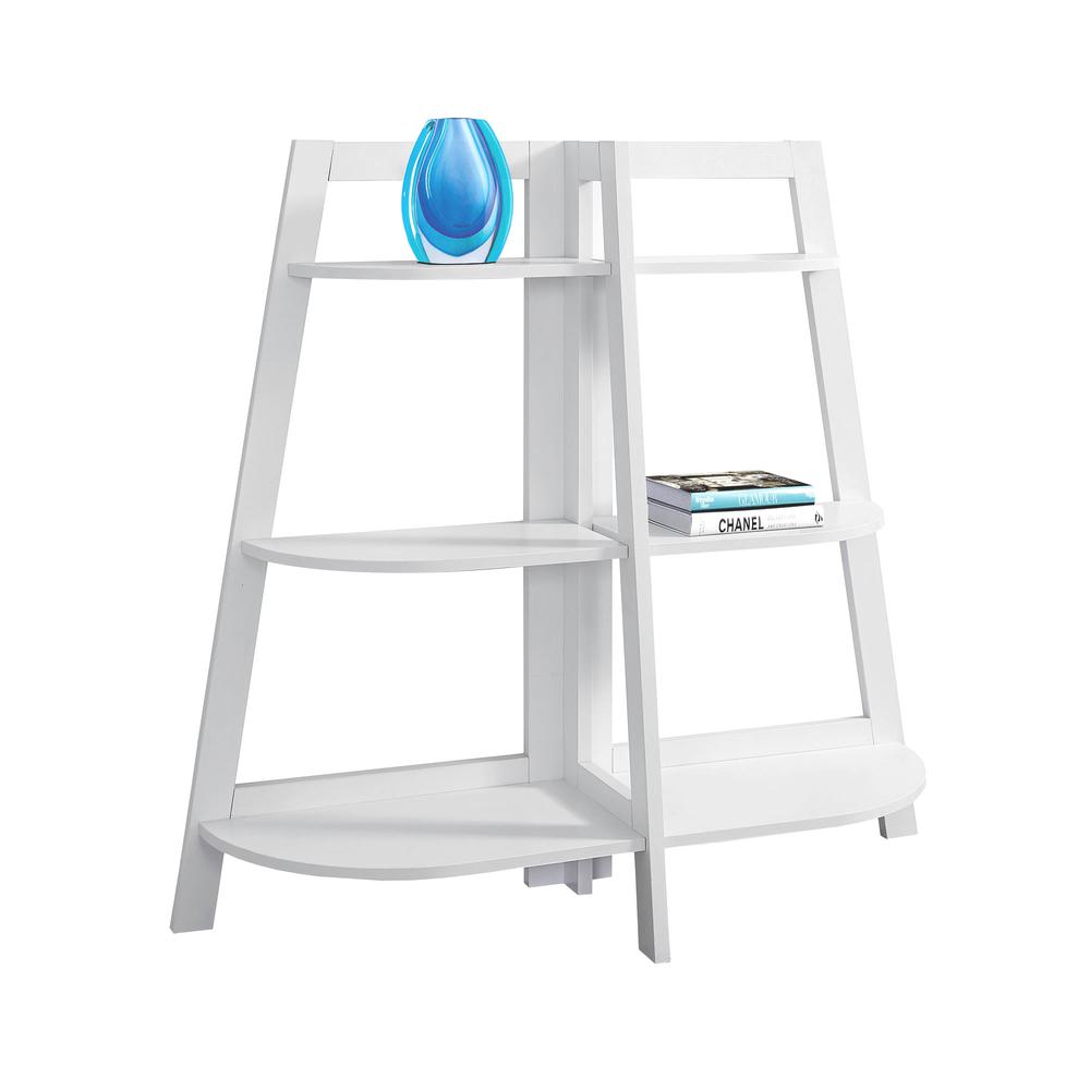 Bookshelf, Bookcase, Etagere, 3 Tier, 48H, Office, Bedroom, White Laminate. Picture 1