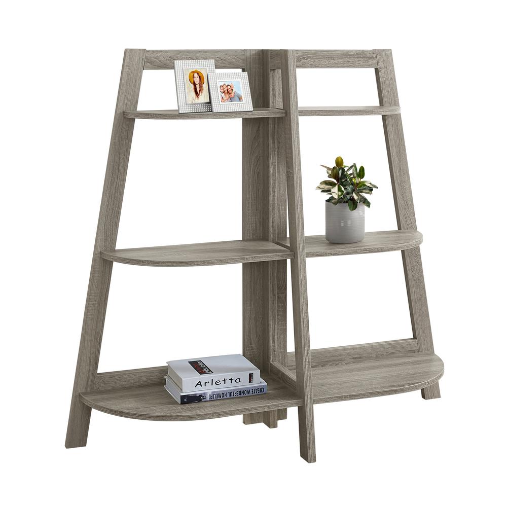 Bookshelf, Bookcase, Etagere, 3 Tier, 48H, Office, Bedroom, Brown Laminate. Picture 1