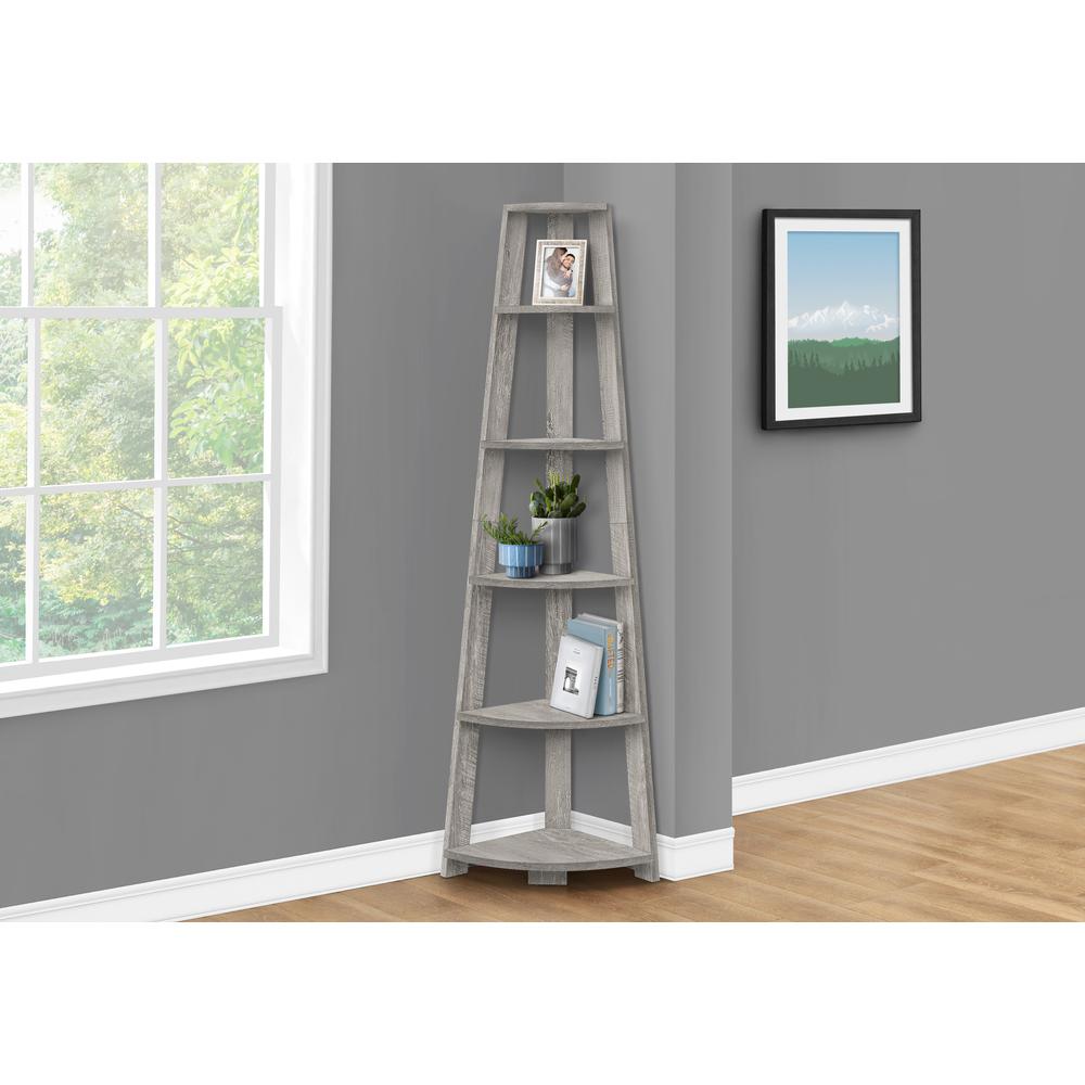 Bookshelf, Bookcase, Etagere, Corner, 5 Tier, 72H, Office, Bedroom. Picture 3