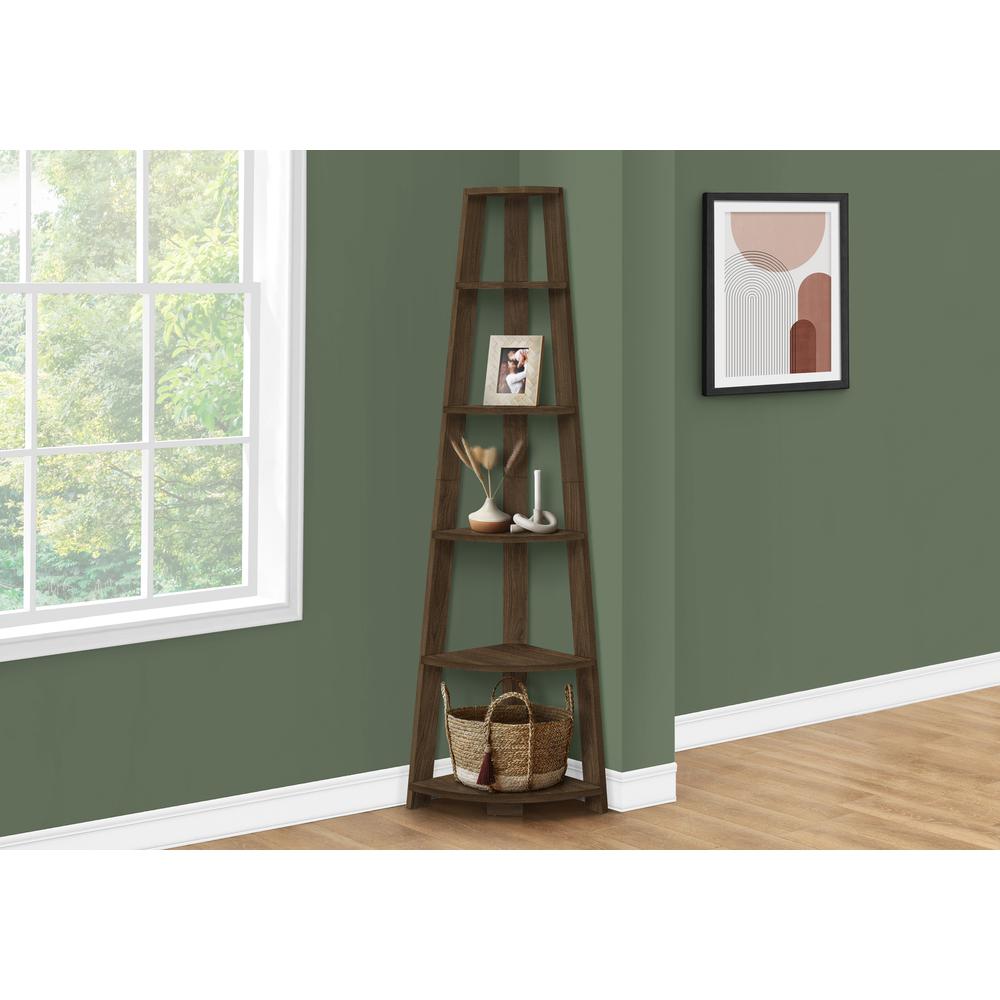 Bookshelf, Bookcase, Etagere, Corner, 5 Tier, 72H, Office, Bedroom. Picture 9