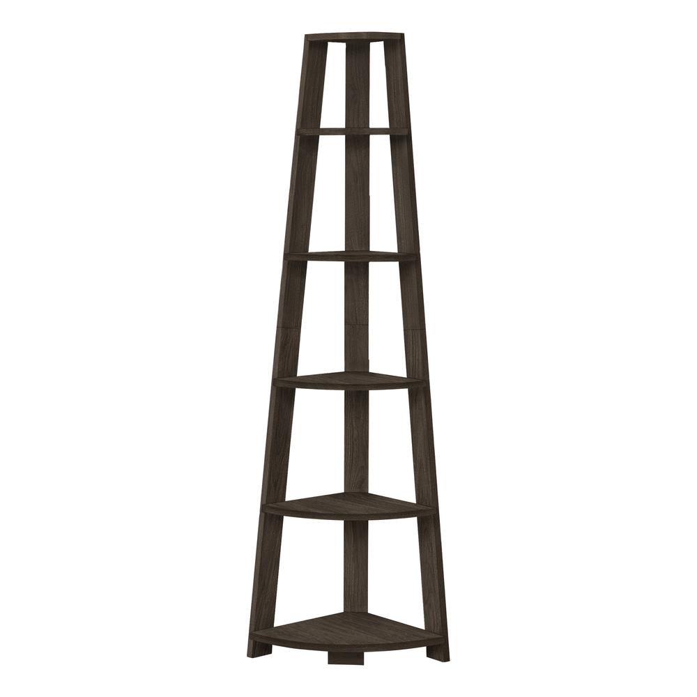 Bookshelf, Bookcase, Etagere, Corner, 5 Tier, 72H, Office, Bedroom. Picture 1