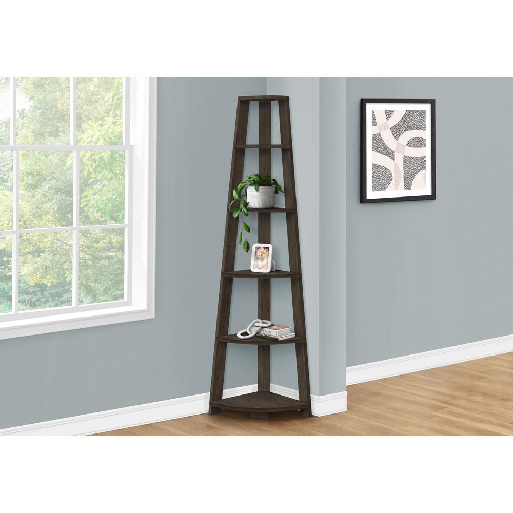 Bookshelf, Bookcase, Etagere, Corner, 5 Tier, 72H, Office, Bedroom. Picture 3