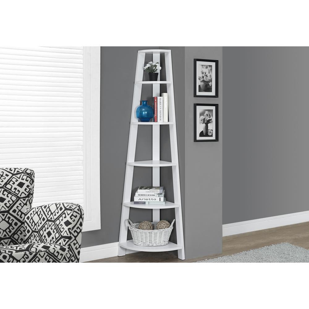 Bookshelf, Bookcase, Etagere, Corner, 5 Tier, 72H, Office, Bedroom. Picture 3