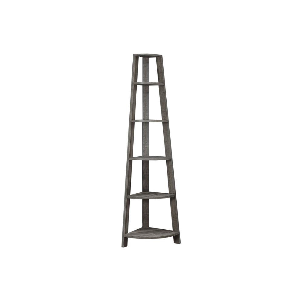 Bookshelf, Bookcase, Etagere, Corner, 5 Tier, 72H, Office, Bedroom. Picture 1