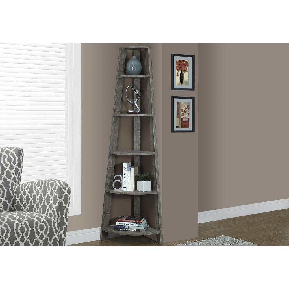 Bookshelf, Bookcase, Etagere, Corner, 5 Tier, 72H, Office, Bedroom. Picture 3