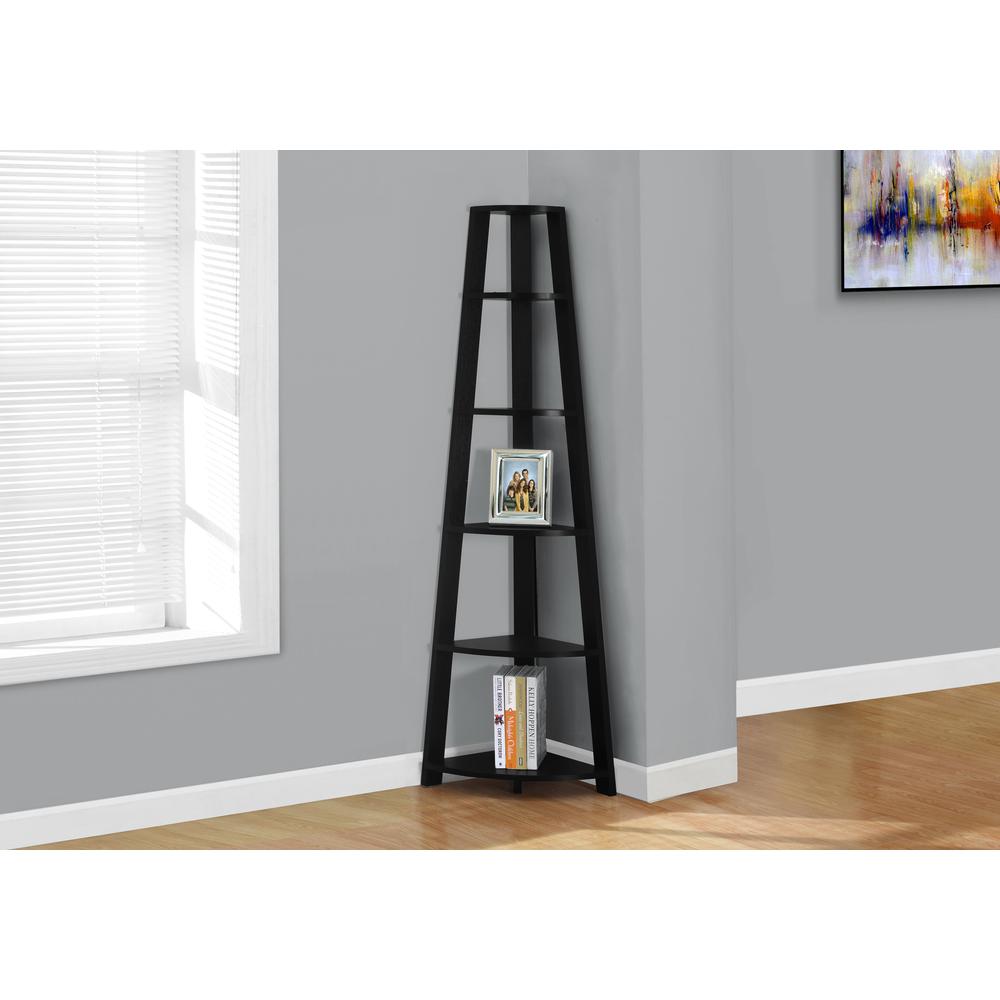 Bookshelf, Bookcase, Etagere, Corner, 5 Tier, 72H, Office, Bedroom. Picture 3