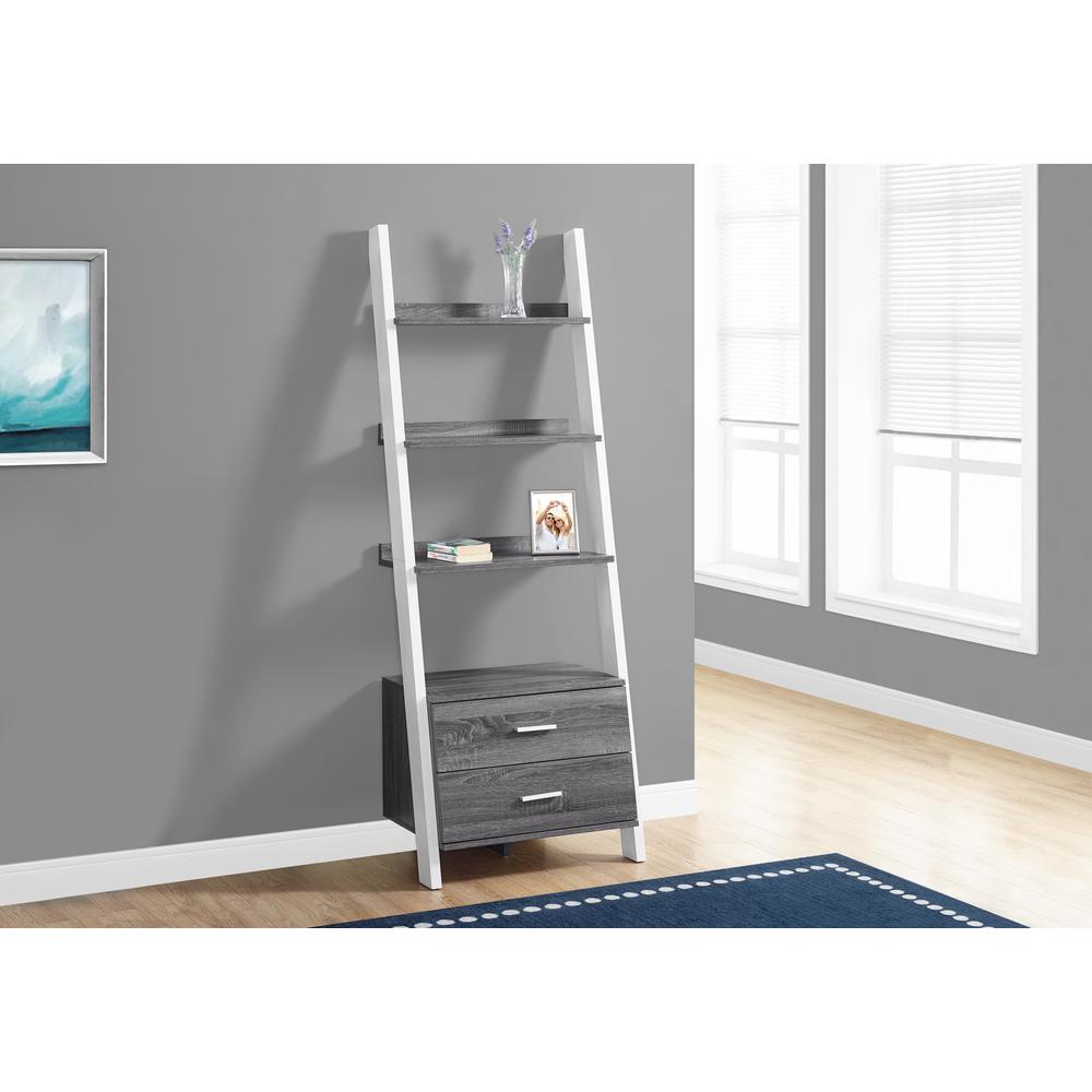 Bookshelf, Bookcase, Etagere, Ladder, 4 Tier, 69H, Office, Bedroom. Picture 3