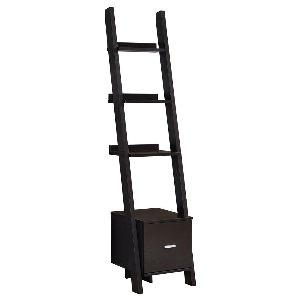 Bookshelf, Bookcase, Etagere, Corner, Ladder, 69H, Office, Bedroom. Picture 1