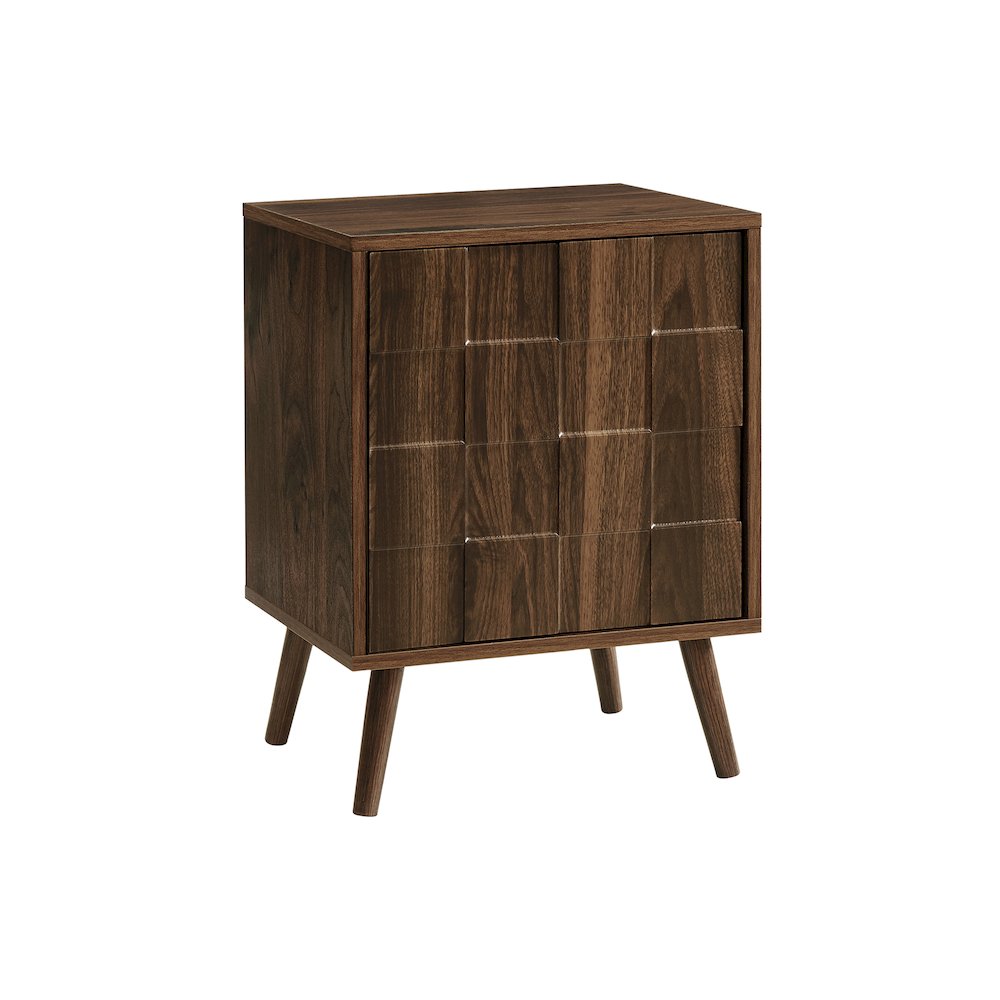 Accent Table, End, Side Table, Small, Storage, Lamp, Walnut Laminate, Modern. Picture 1